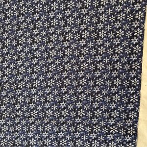 Navy Snowflake Print Decorative Cotton  Fabric Panel - Unbranded 1.1 yard